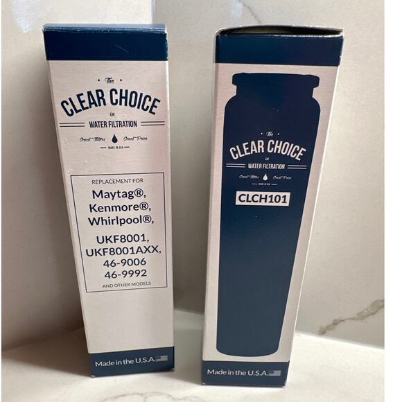 NEW Set Of 2 Clear Choice CLCH101 Taste Refrigerator Replacement Water Filter